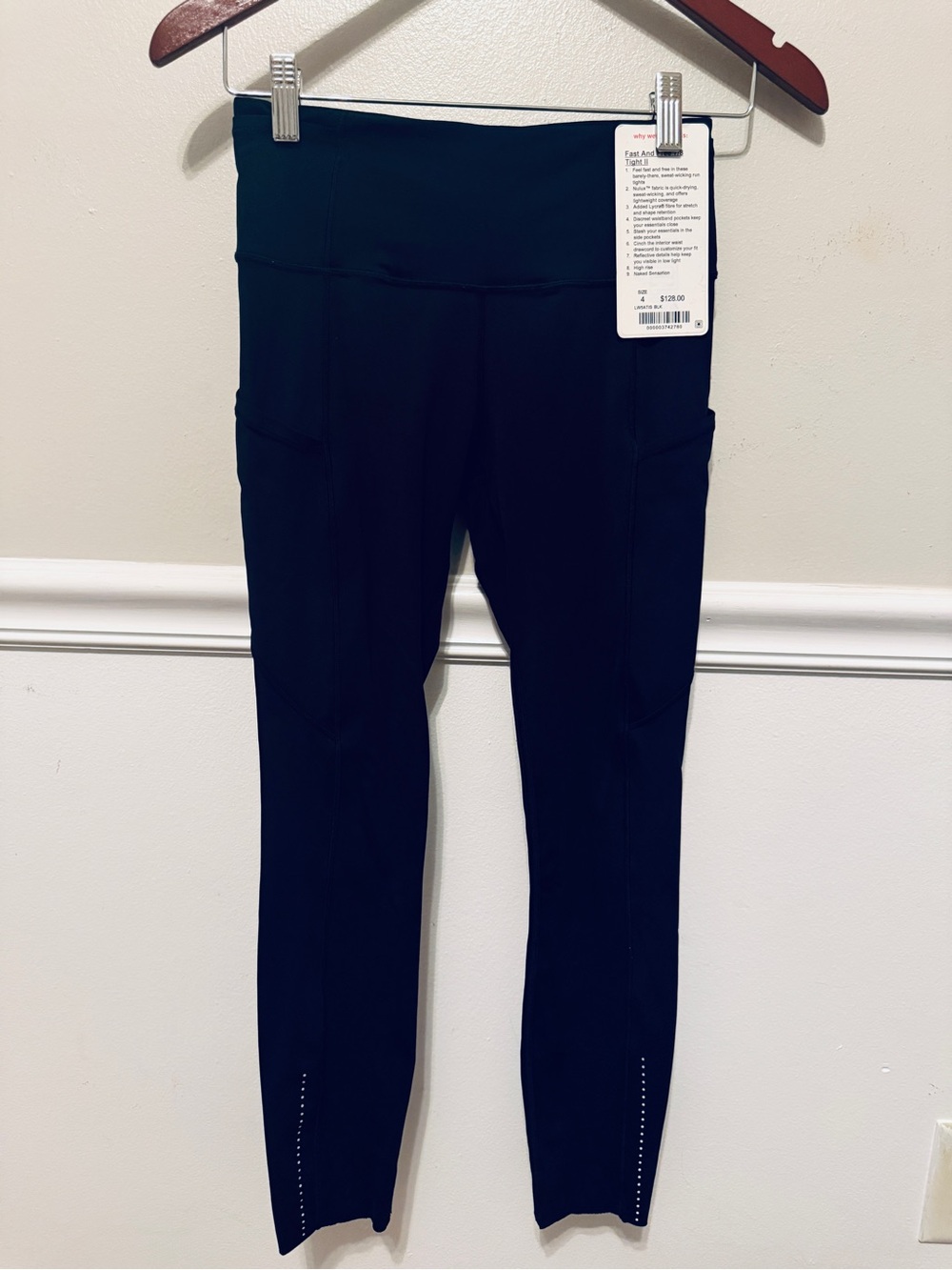 Lululemon Fast and Free High-Rise Tight II 7/8 Black Leggings Size 4